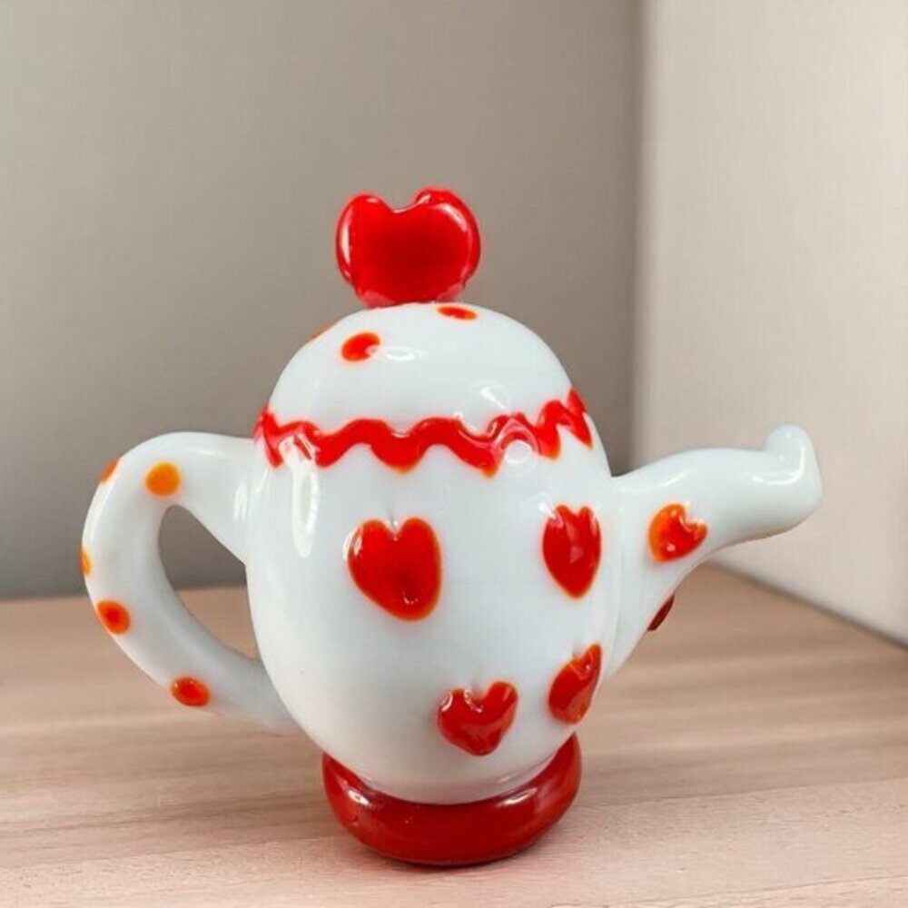Hand Blown Venetian Glass Teapot Paperweight Figurine Small Glassware Decor VTG‎